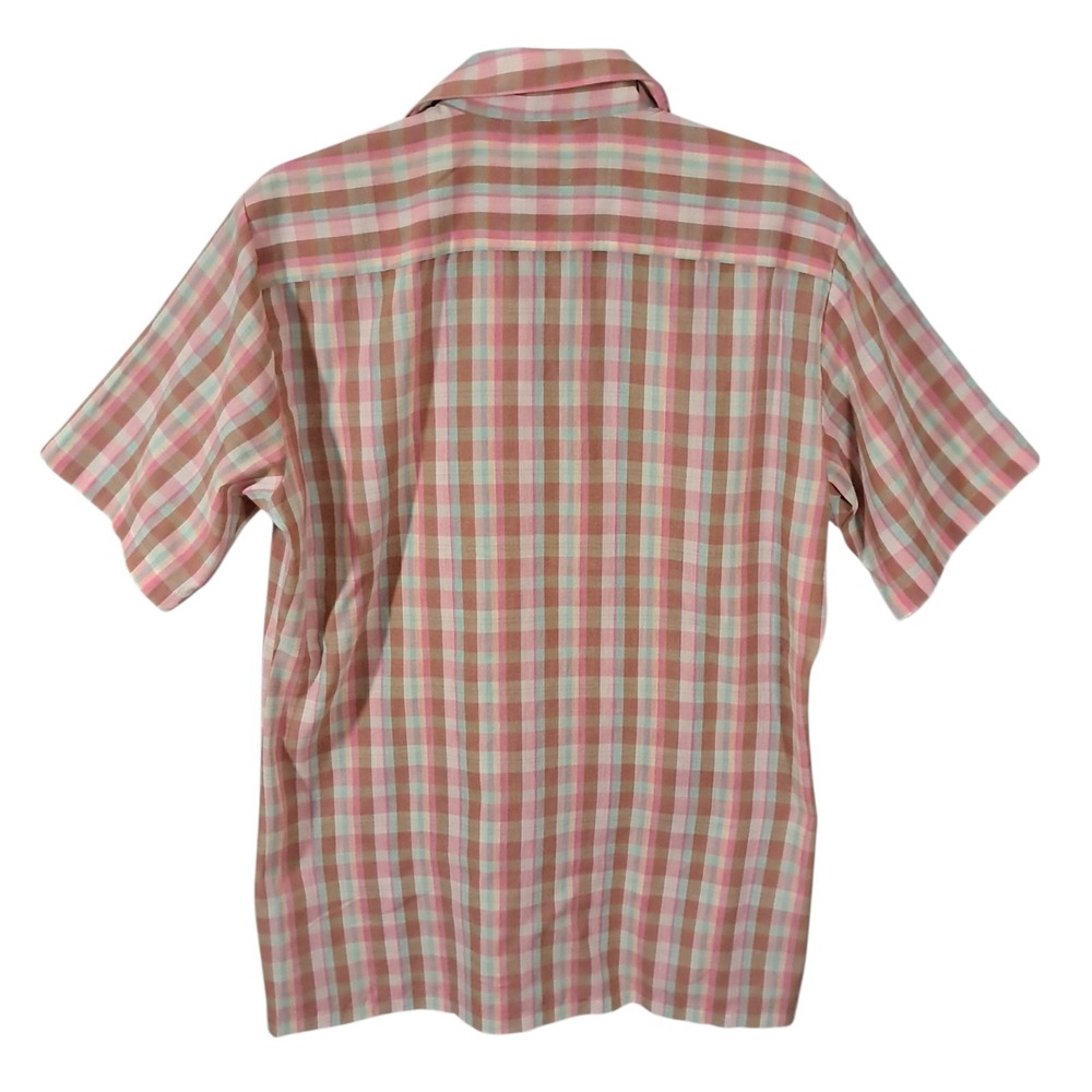 Vintage‎ Shirt Jordan Christophe Mens Size Medium Plaid 80s Lightweight Sheer - Picture 2 of 12